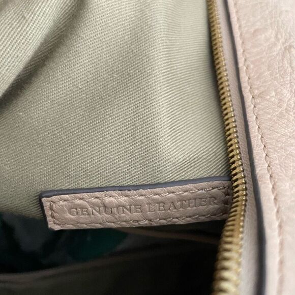 G.I.L.I. Hobo Bag Pale Peach Ostrich Embossed Leather Hobo Bag with Tassel - Picture 8 of 12